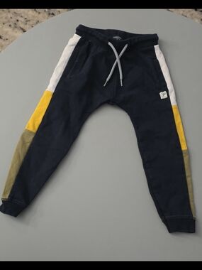 Noppies Navy Joggers with Yellow & White Panels 18-24